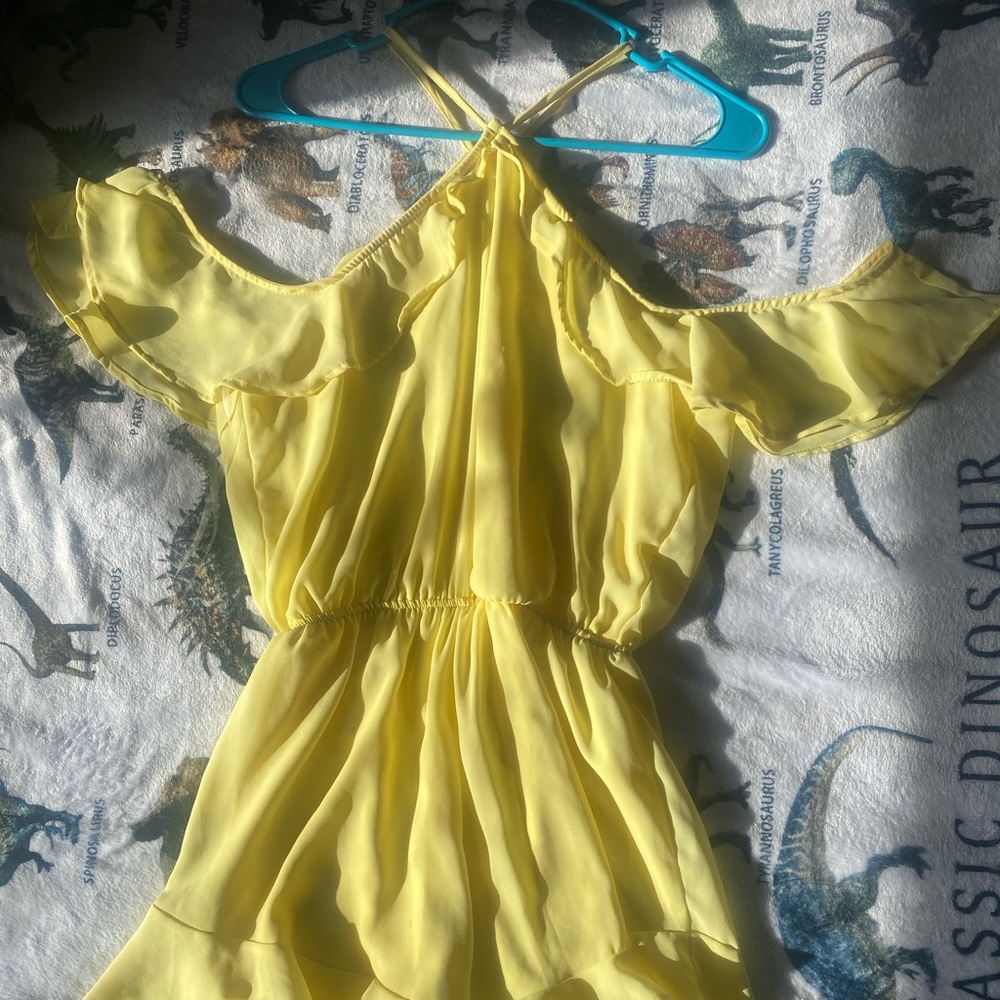 Beautiful bright yellow romper cut style